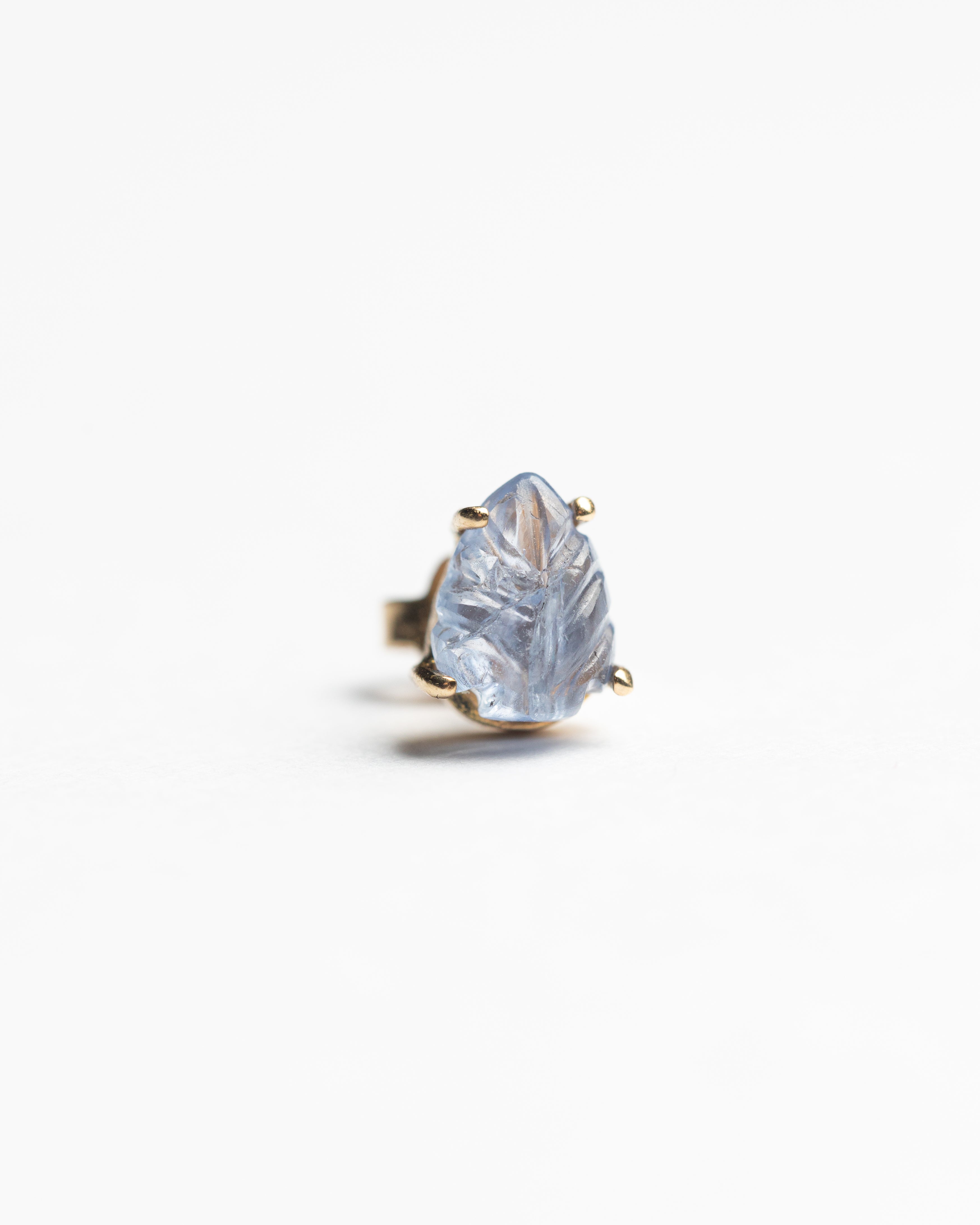 Mini Sapphire Leaf Stud (SINGLE)