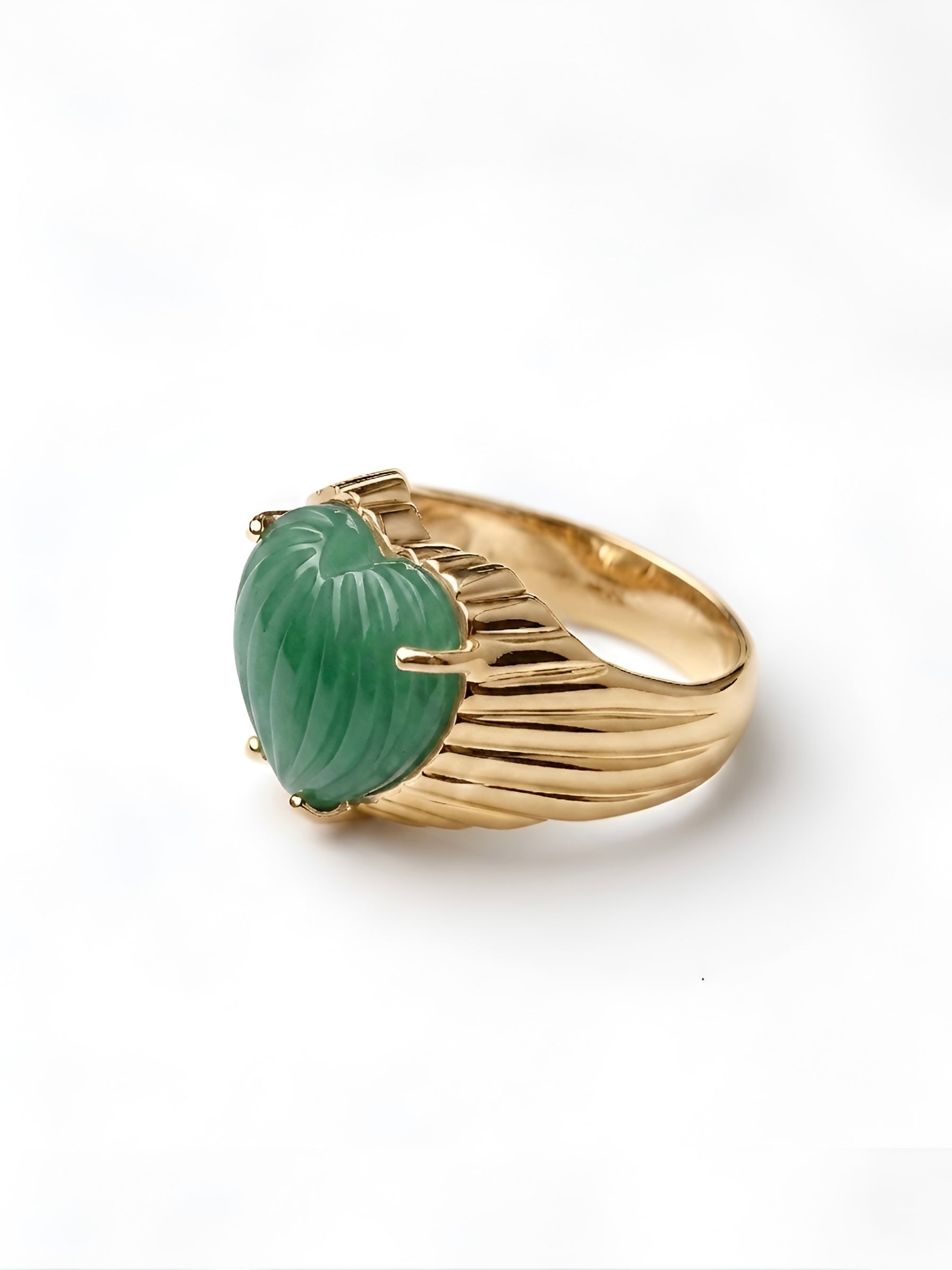 Gemstone Carved Heart Ring