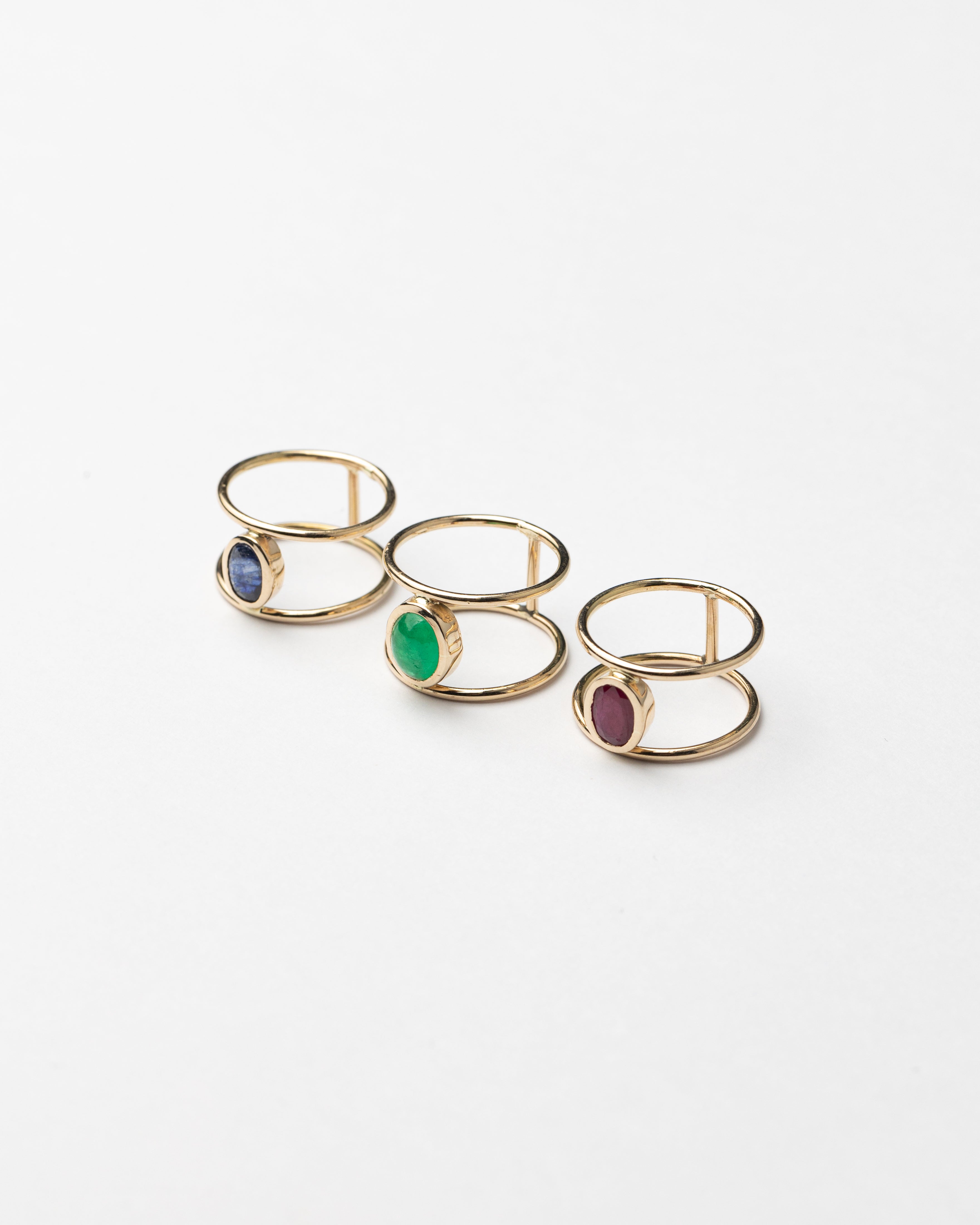 Double Tube Ring - Ruby